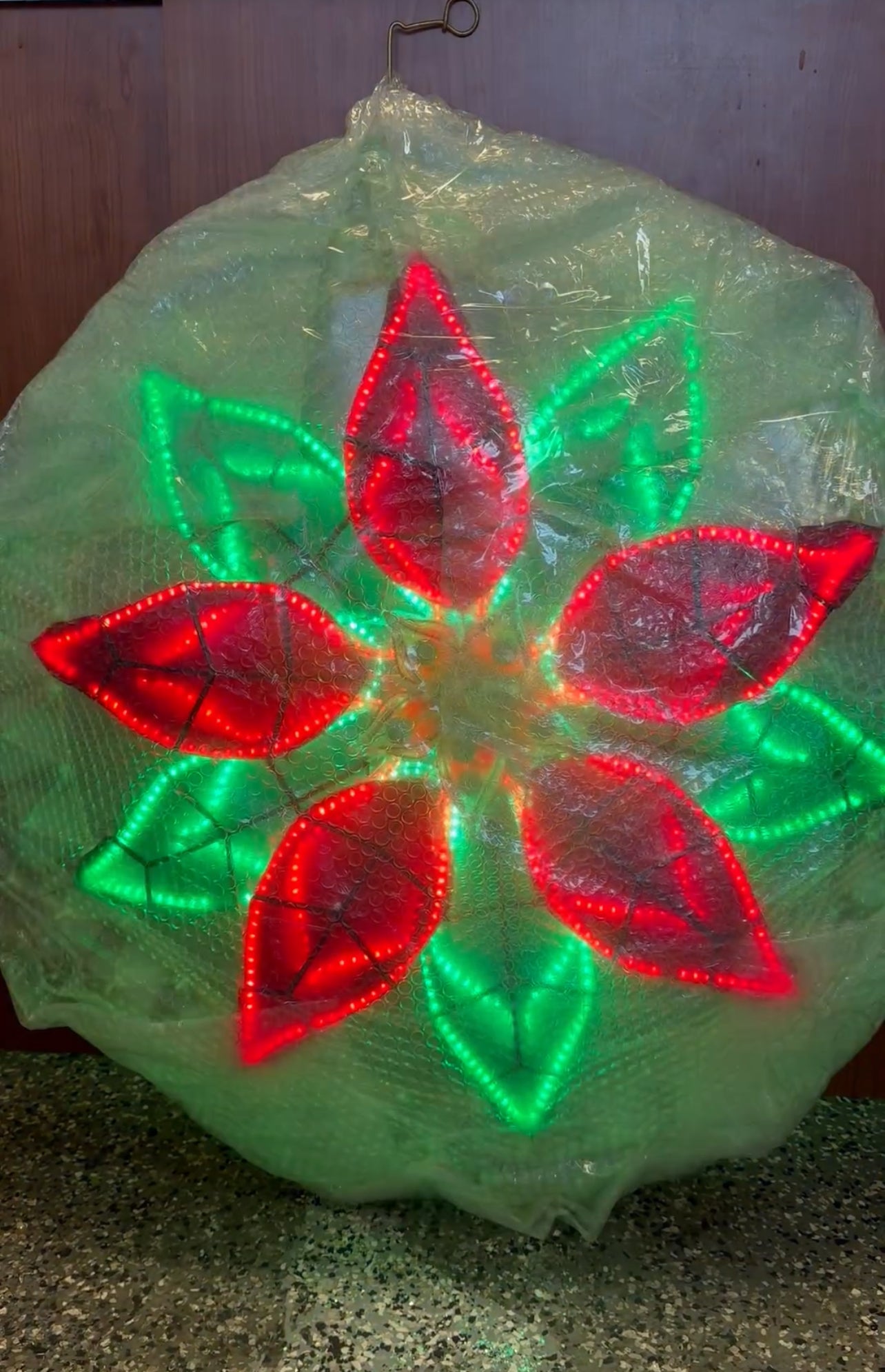 Christmas Lantern - 30” Poinsettia