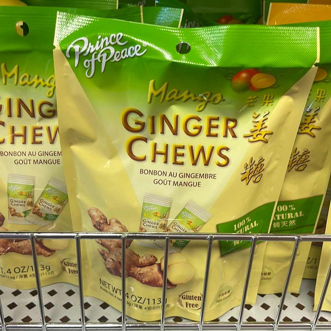 Prince of Peace Ginger Chews Mango Flavor 85g