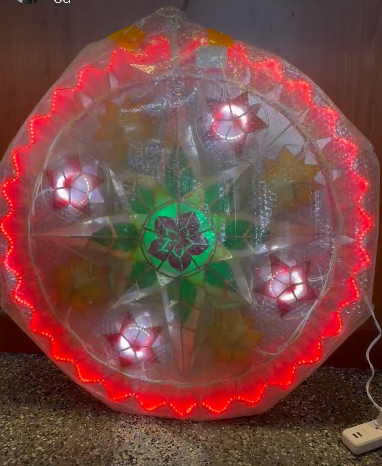 Christmas Lantern - 30” Poinsettia